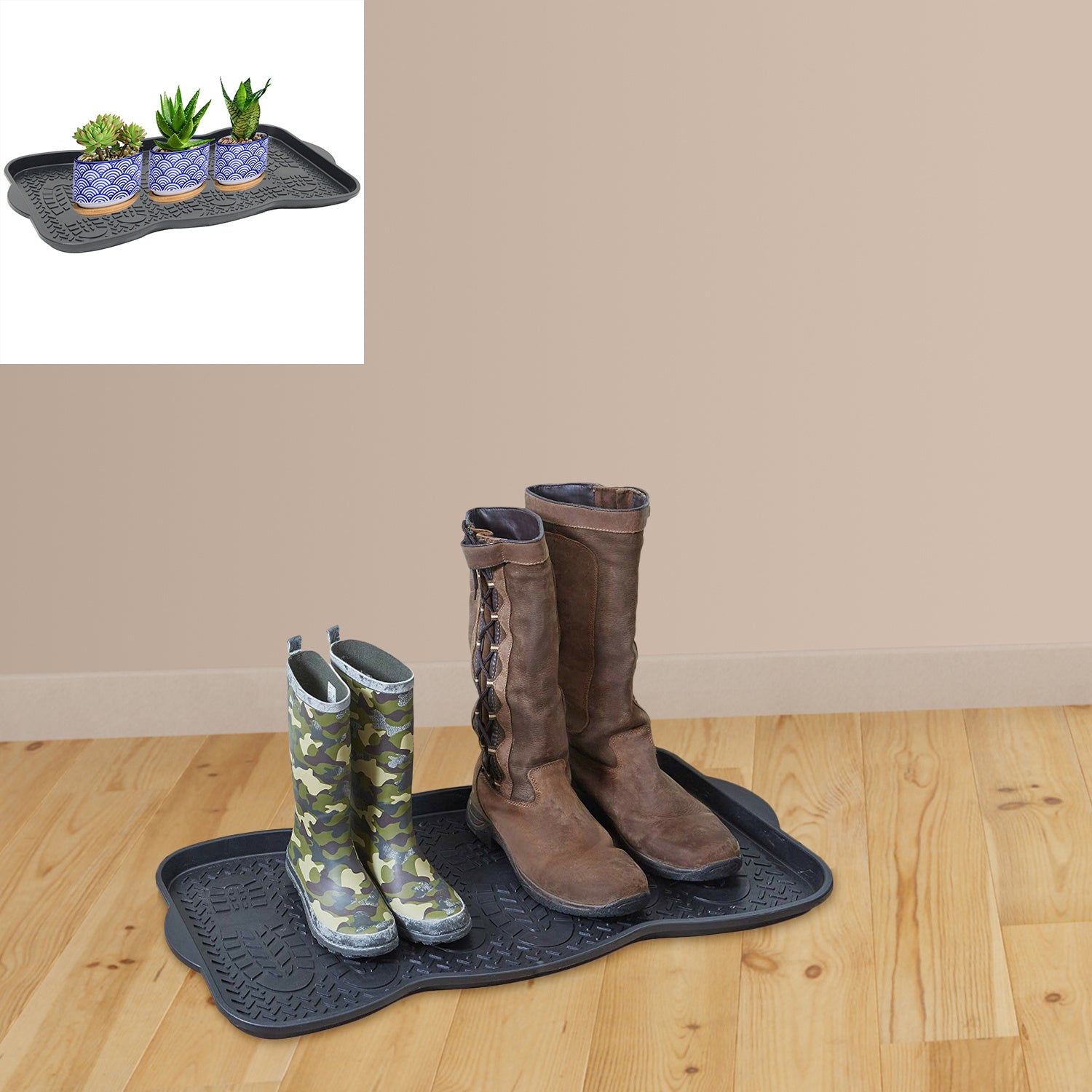 Shoe Tray with Non-Slip, Waterproof, 5cm, 3 Pairs for gardens and patios - product gallery image 7