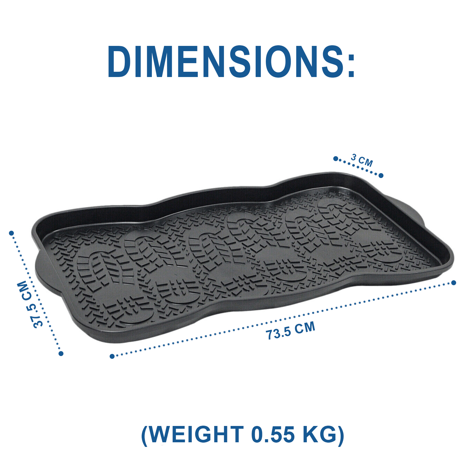 Shoe Tray with Non-Slip, Waterproof, 5cm, 3 Pairs for gardens and patios - product gallery image 9