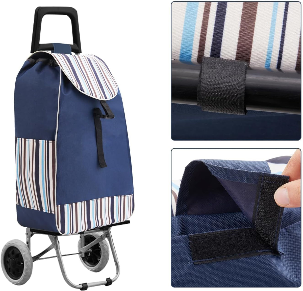 Shopping Trolley Bag with Foldable, Replacement Blue Foldable Lightweight Sturdy - product gallery image 12