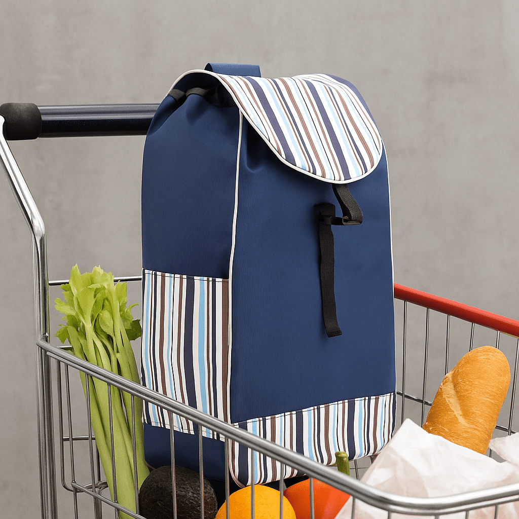Shopping Trolley Bag with Foldable, Replacement Blue Foldable Lightweight Sturdy - product gallery image 2
