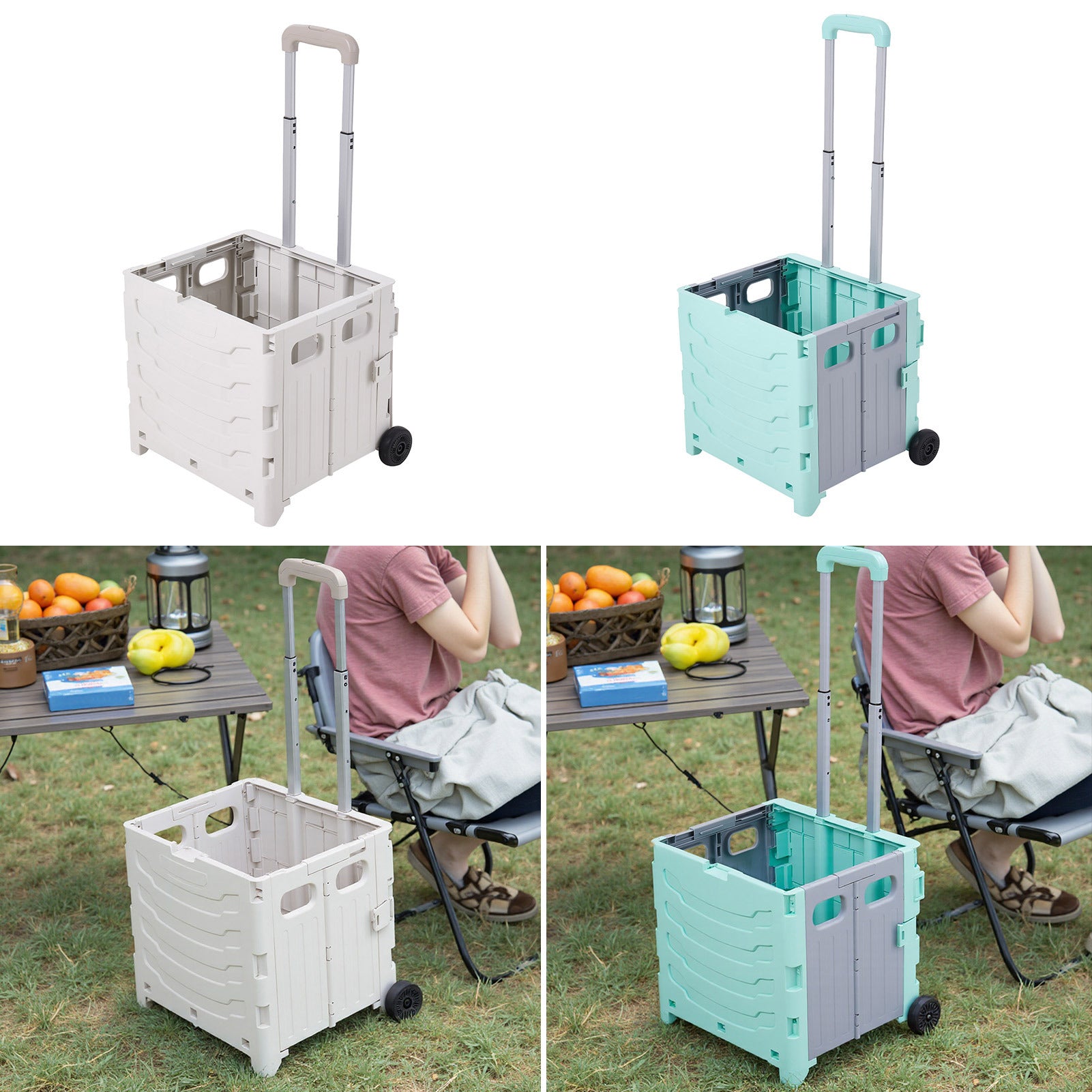 Shopping Trolley with Foldable, Wheels, Plastic for travel - product gallery image 11