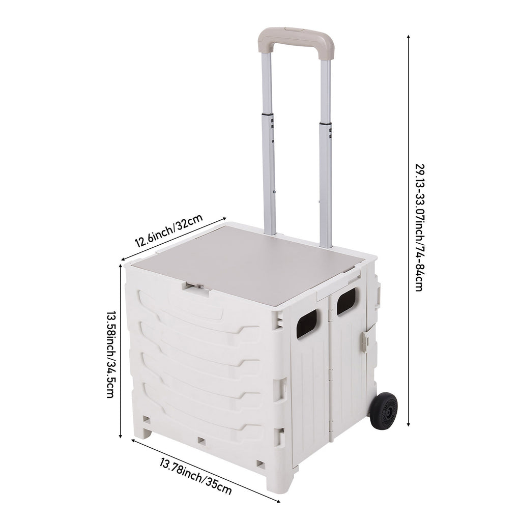 Shopping Trolley with Foldable, Wheels, Plastic for travel - product gallery image 2