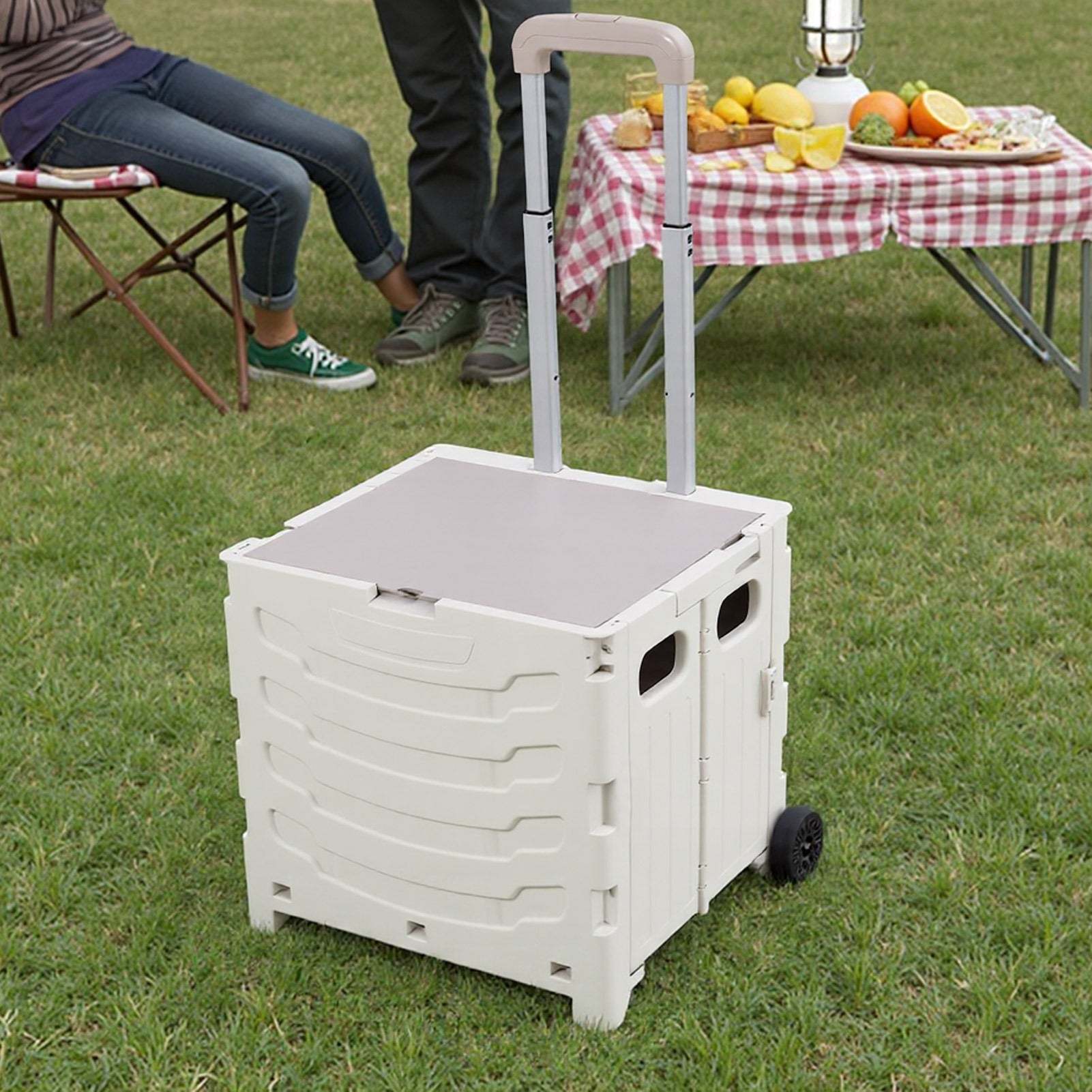 Shopping Trolley with Foldable, Wheels, Plastic for travel - product gallery image 3