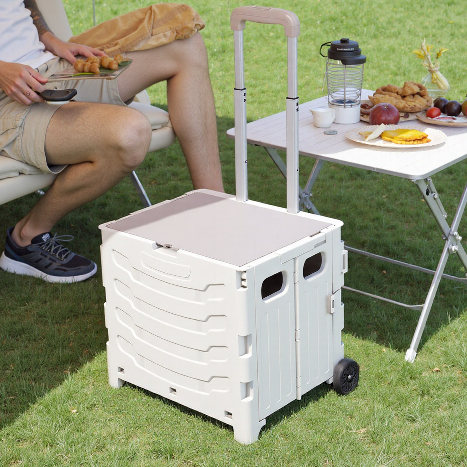 Shopping Trolley with Foldable, Wheels, Plastic for travel - product gallery image 5