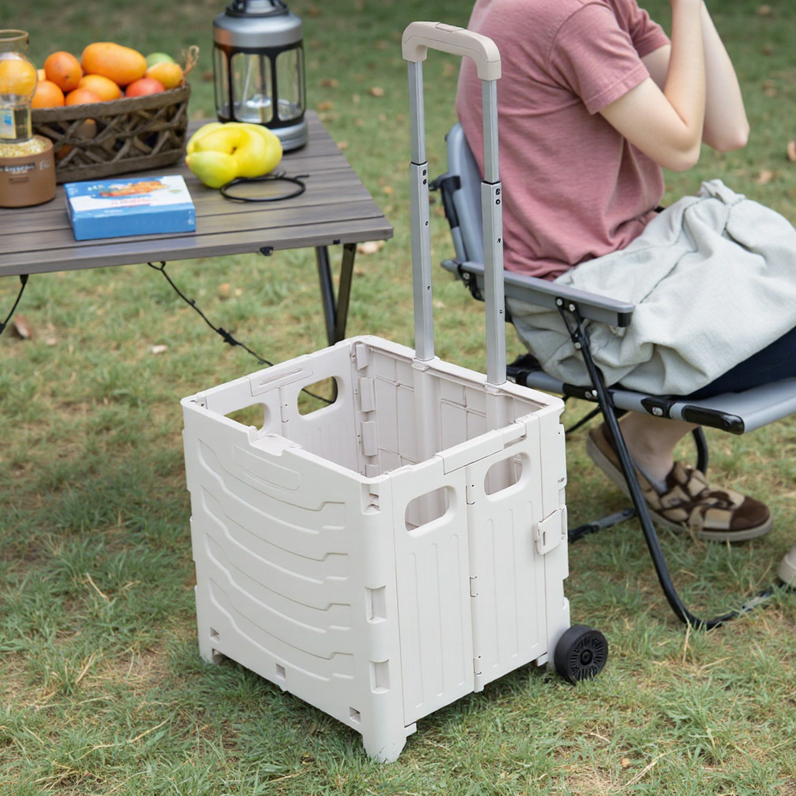 Shopping Trolley with Foldable, Wheels, Plastic for travel - product gallery image 6