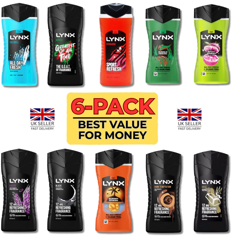 Shower Gel Lynx 3-in-1 Body Wash, Shampoo Face with 225ml, 6 Pack - product gallery image 2