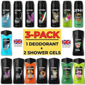 Shower Gel Lynx 3-Pack Bundle Deodorant Gels Random with 150ml, 225ml