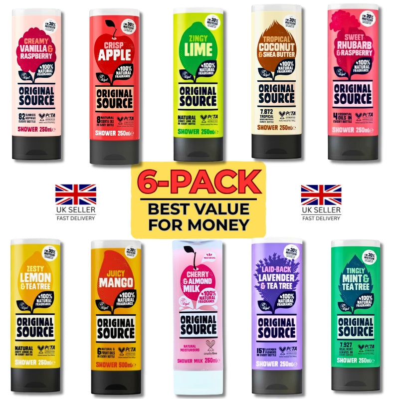 Shower Gel Original Source 6x250ml Bulk Vegan with 6x Original Source 250ml Shower Gels