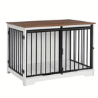 Side Table with 100.08cm, Wood, Dog Crate Furniture, 100.08cm Double Door - White And Brown option