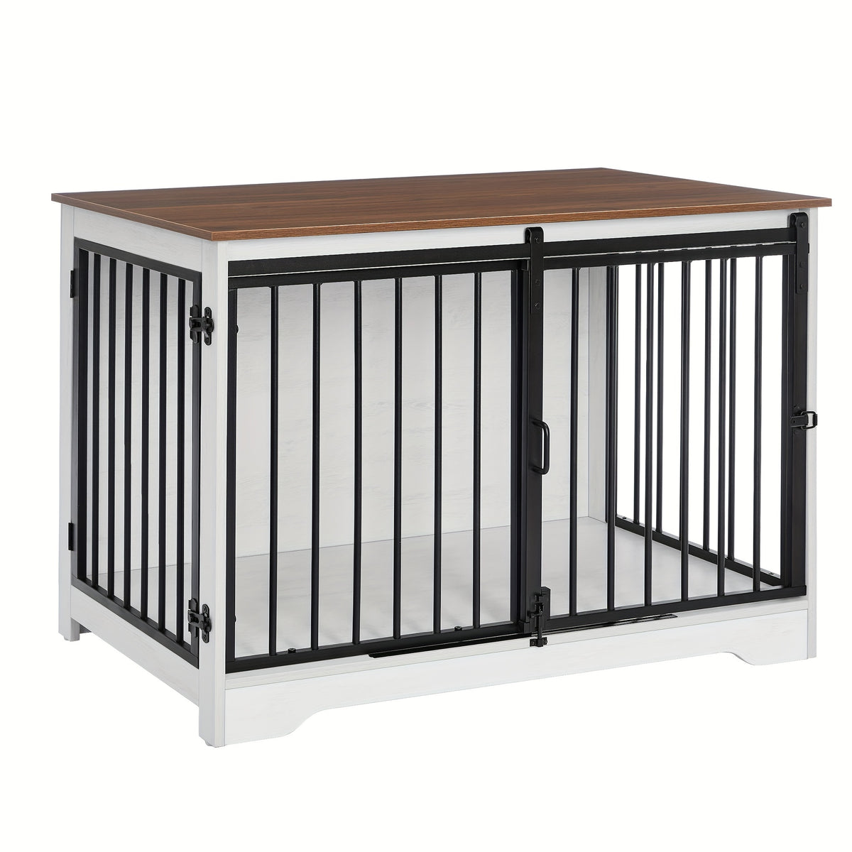 Side Table with 100.08cm, Wood, Dog Crate Furniture, 100.08cm Double Door - White And Brown option