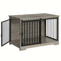 Side Table with 100cm, 100kg, Metal, Dog Cage Furniture, Dog Box, Doors - Light Ivory option
