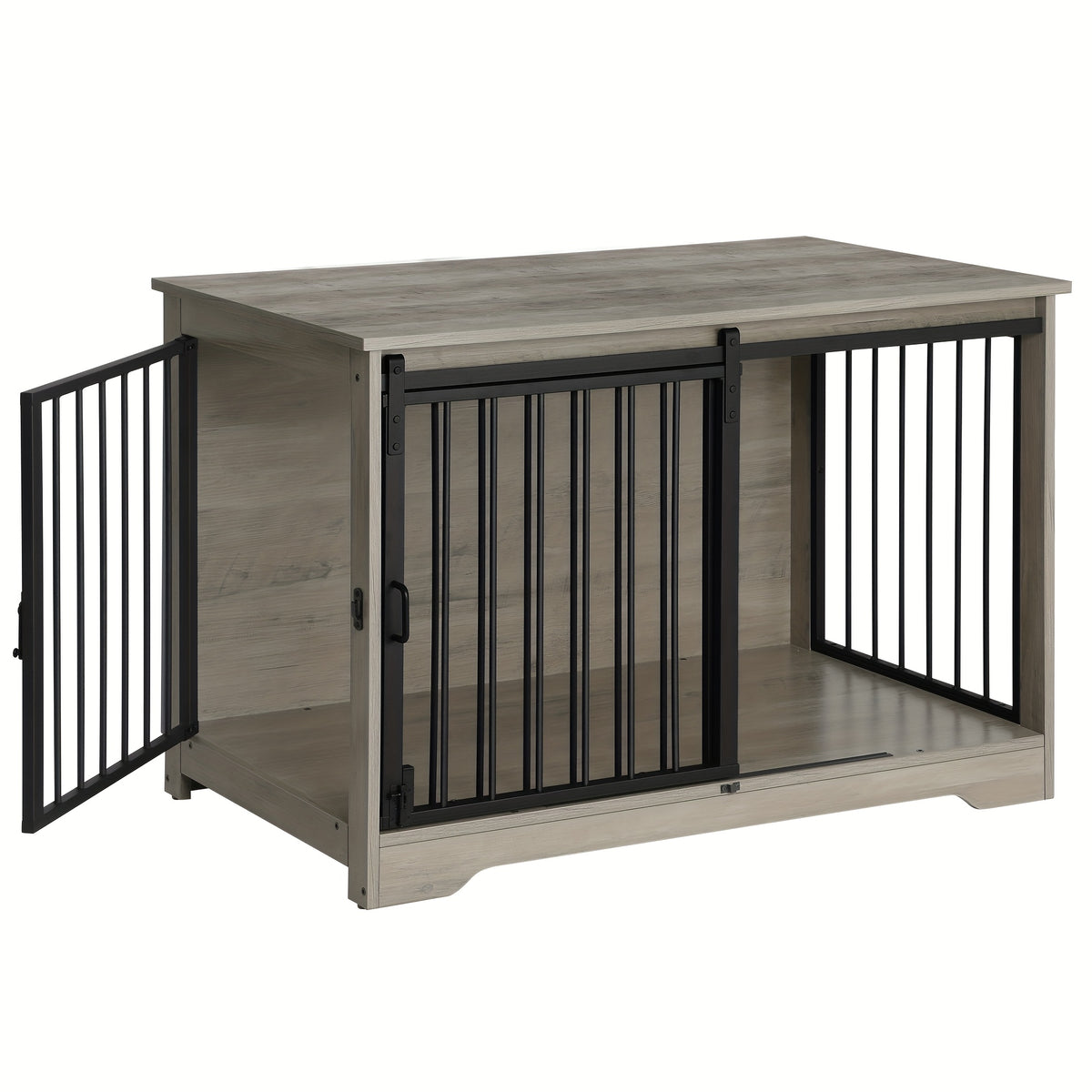 Side Table with 100cm, 100kg, Metal, Dog Cage Furniture, Dog Box, Doors - Light Ivory option