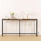 Side Table with 160cm, Console Power Outlet USB Ports Industrial