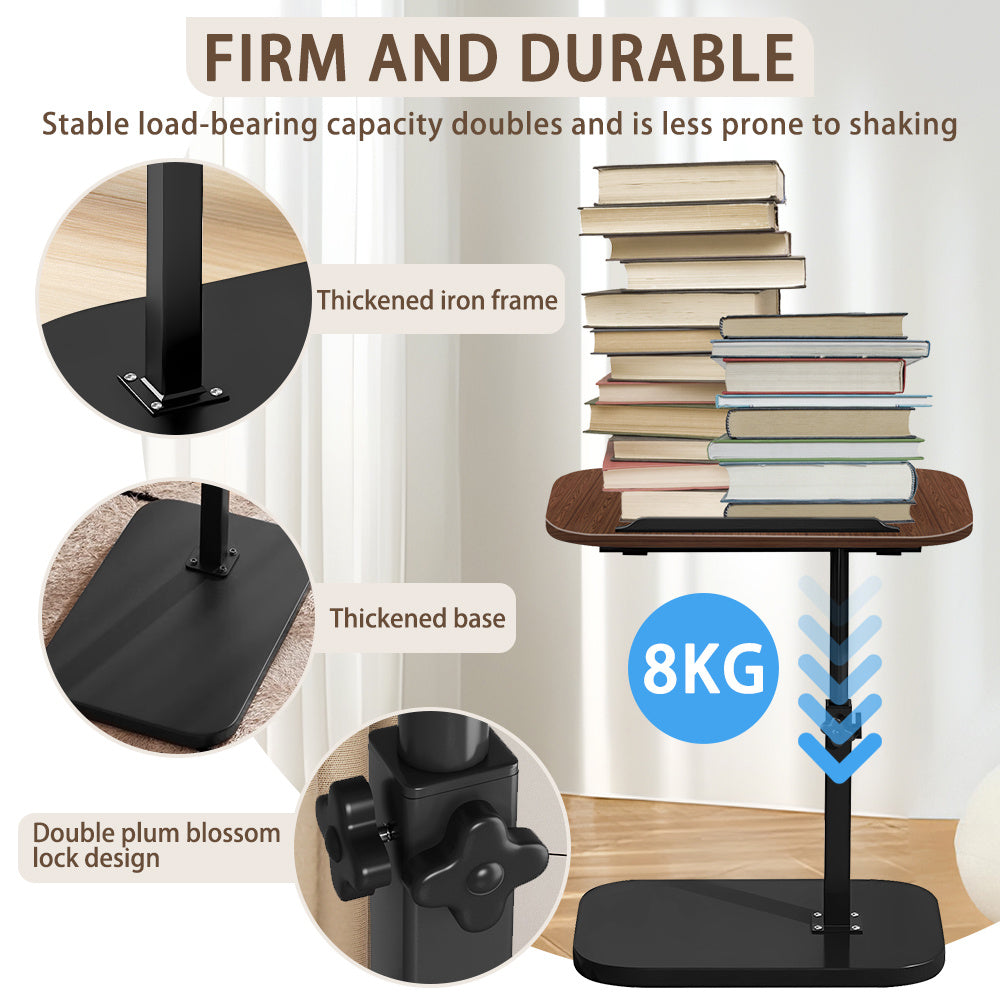 Side Table with Adjustable Height, Wheels, Lockable - product gallery image 2