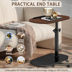 Side Table with Adjustable Height, Wheels, Lockable - product gallery image 3