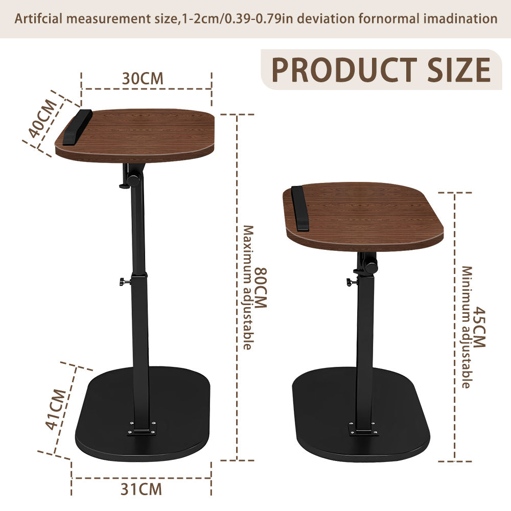 Side Table with Adjustable Height, Wheels, Lockable - product gallery image 4