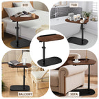 Side Table with Adjustable Height, Wheels, Lockable - product gallery image 5