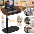 Side Table with Adjustable Height, Wheels, Lockable