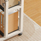 Side Table with Adjustable Height, Wheels, Lockable, Metal - product gallery image 2