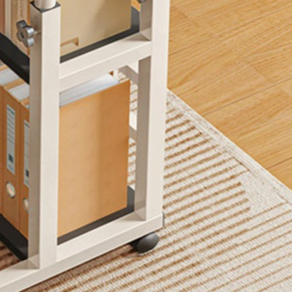 Side Table with Adjustable Height, Wheels, Lockable, Metal - product gallery image 2