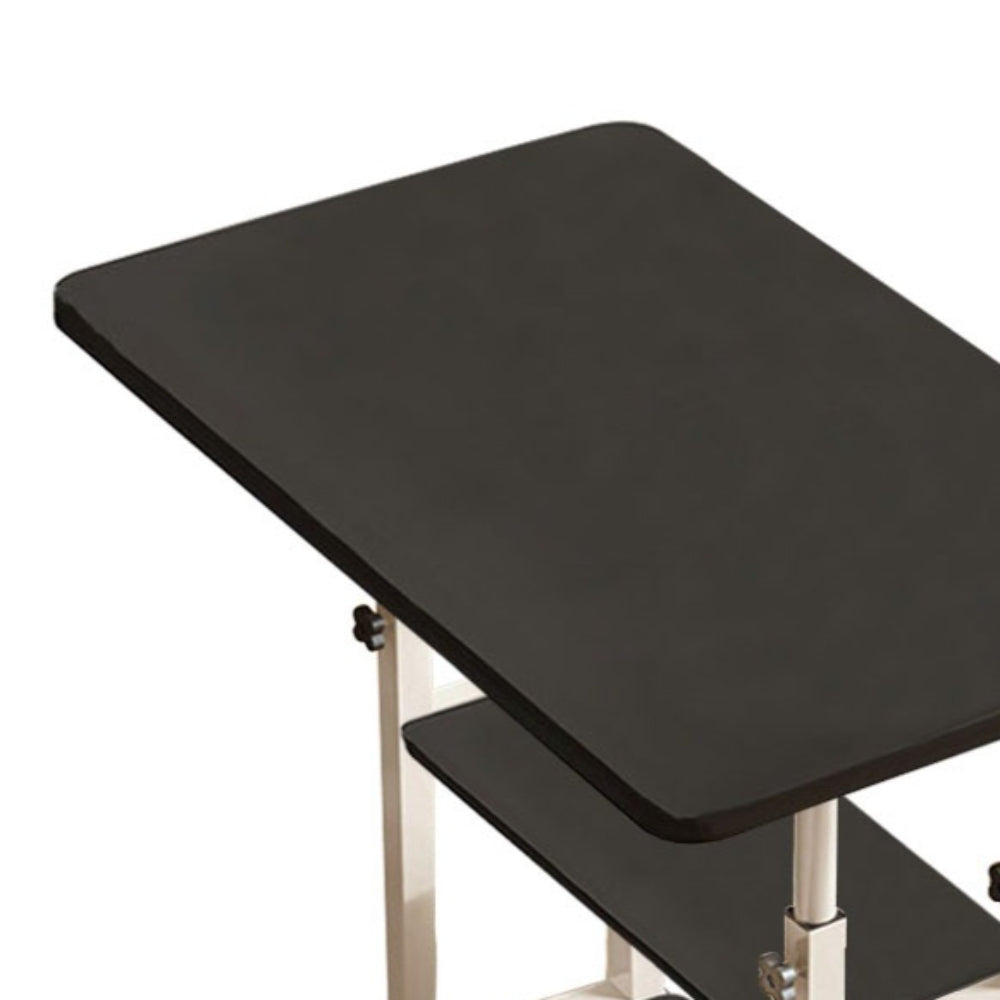 Side Table with Adjustable Height, Wheels, Lockable, Metal - product gallery image 5
