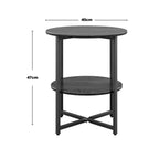 Side Table with Easy Assembly, 40cm, Metal, Tier Round Coffee Storage Shelf Metal - product gallery image 10