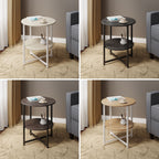 Side Table with Easy Assembly, 40cm, Metal, Tier Round Coffee Storage Shelf Metal - product gallery image 13