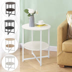 Side Table with Easy Assembly, 40cm, Metal, Tier Round Coffee Storage Shelf Metal - product gallery image 14
