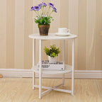 Side Table with Easy Assembly, 40cm, Metal, Tier Round Coffee Storage Shelf Metal - product gallery image 17