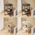 Side Table with Easy Assembly, 40cm, Metal, Tier Round Coffee Storage Shelf Metal - product gallery image 2