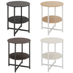 Side Table with Easy Assembly, 40cm, Metal, Tier Round Coffee Storage Shelf Metal - product gallery image 3