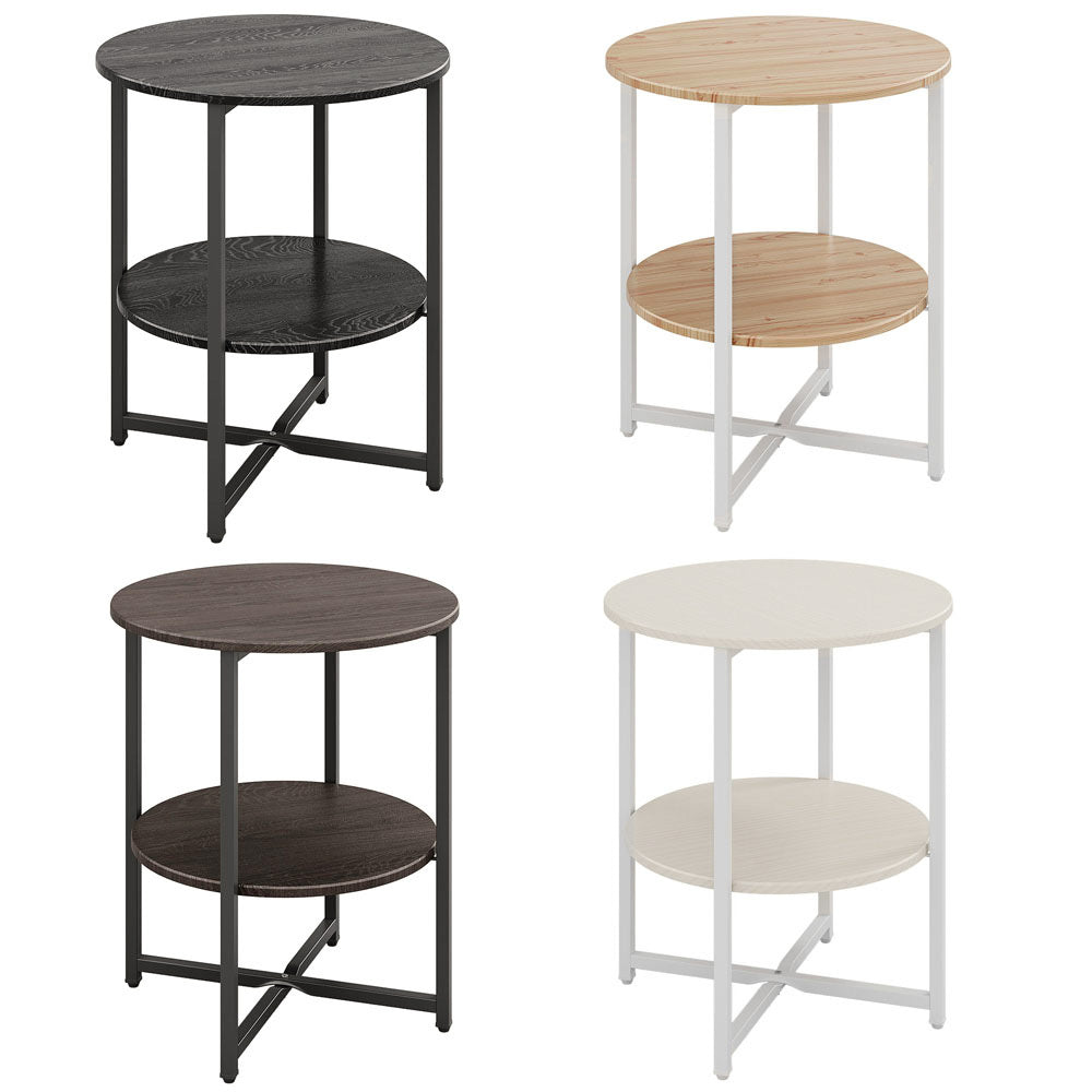 Side Table with Easy Assembly, 40cm, Metal, Tier Round Coffee Storage Shelf Metal - product gallery image 3