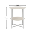 Side Table with Easy Assembly, 40cm, Metal, Tier Round Coffee Storage Shelf Metal - product gallery image 4