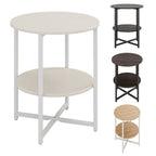 Side Table with Easy Assembly, 40cm, Metal, Tier Round Coffee Storage Shelf Metal - product gallery image 5