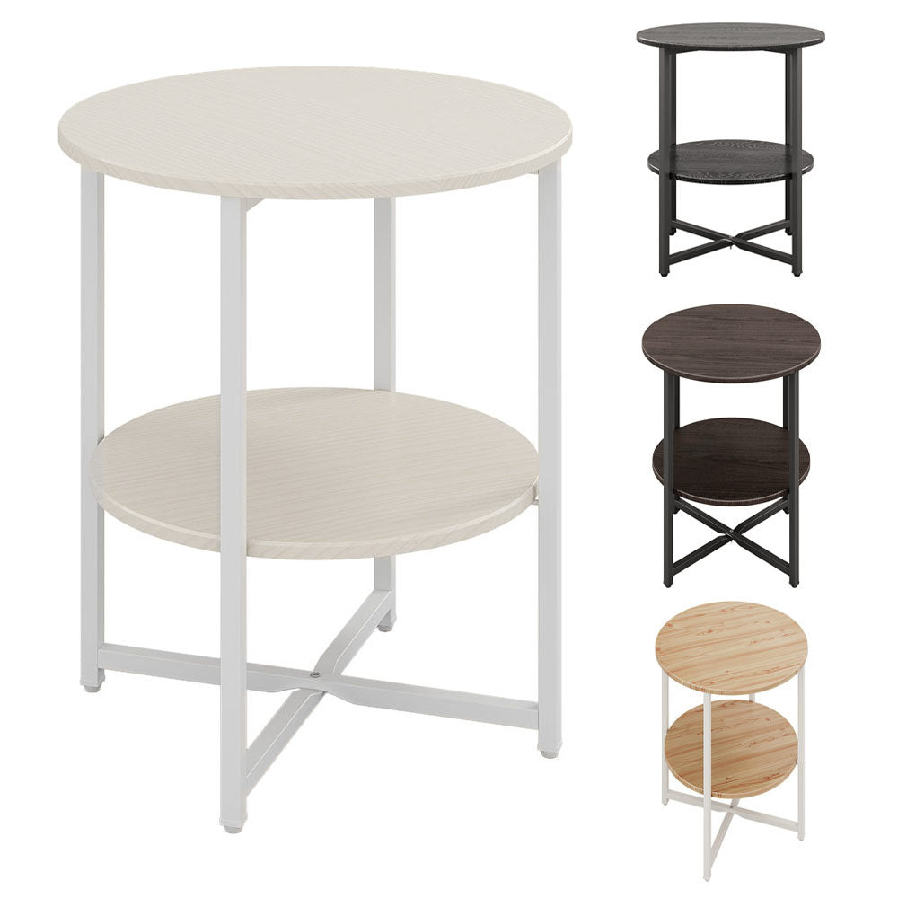 Side Table with Easy Assembly, 40cm, Metal, Tier Round Coffee Storage Shelf Metal - product gallery image 5