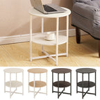 Side Table with Easy Assembly, 40cm, Metal, Tier Round Coffee Storage Shelf Metal