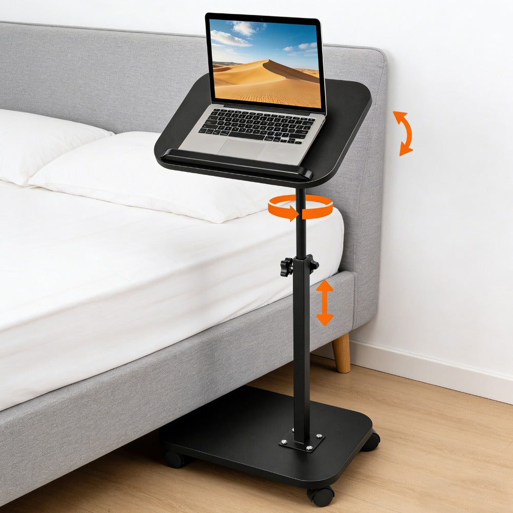 Side Table with Foldable, Adjustable Height, Wheels, Folding and rotating - product gallery image 13