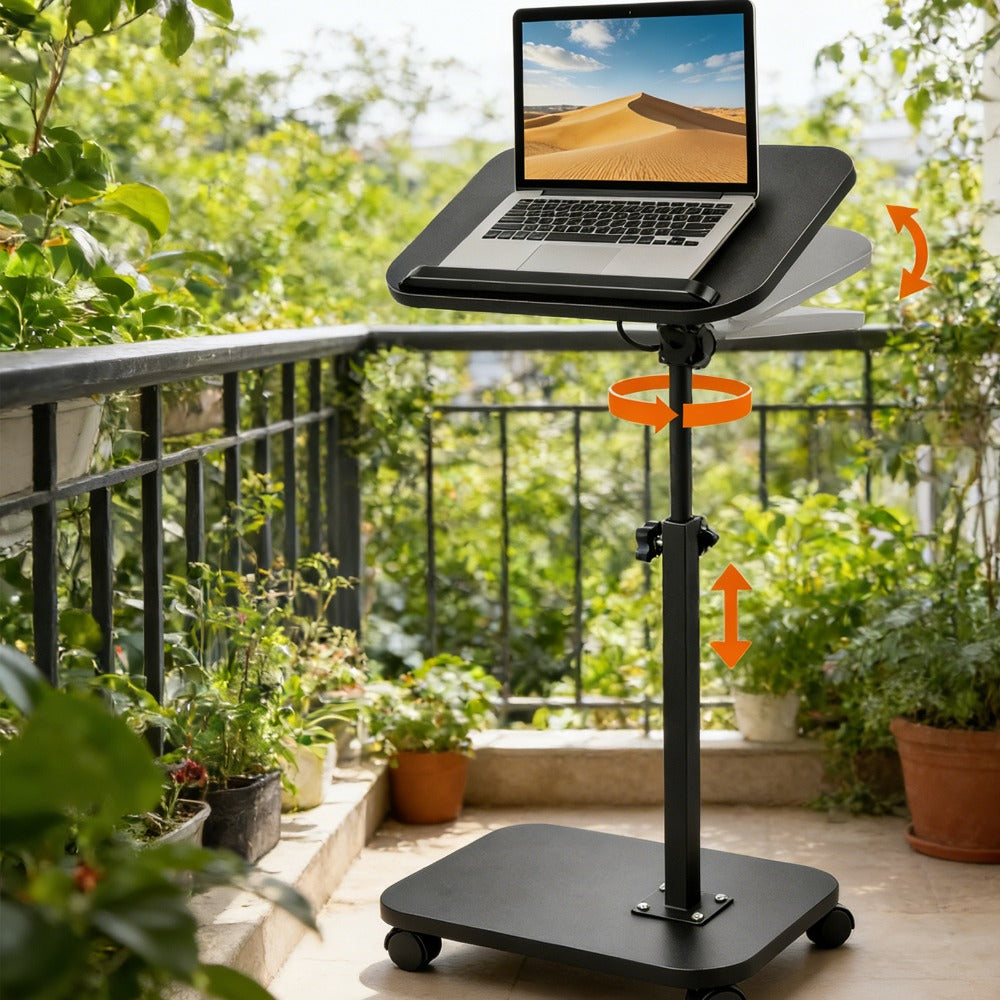 Side Table with Foldable, Adjustable Height, Wheels, Folding and rotating - product gallery image 17