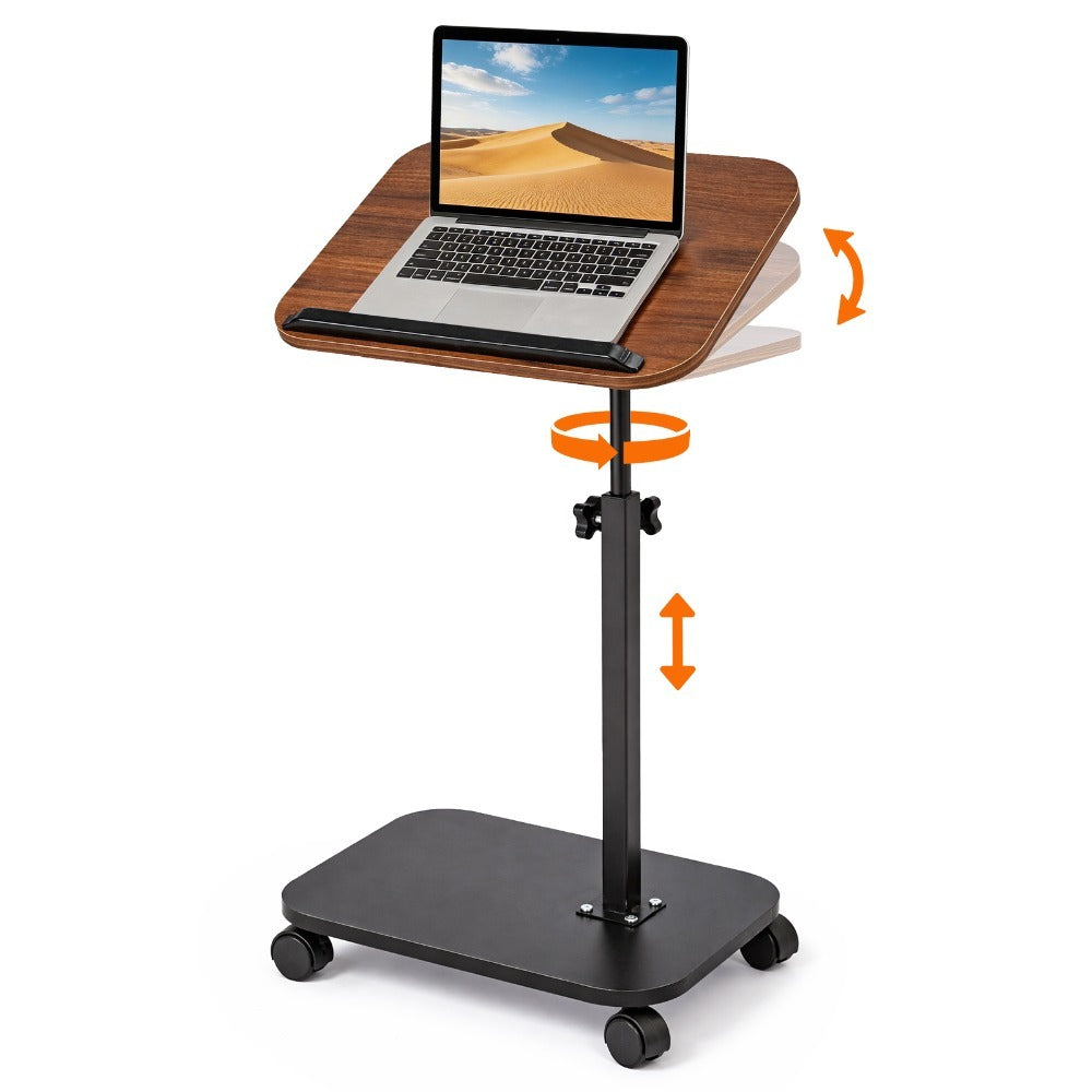 Side Table with Foldable, Adjustable Height, Wheels, Folding and rotating - product gallery image 4