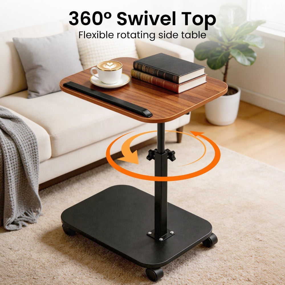 Side Table with Foldable, Adjustable Height, Wheels, Folding and rotating - product gallery image 5