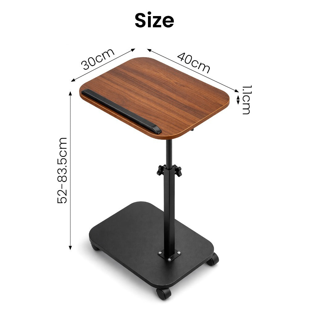 Side Table with Foldable, Adjustable Height, Wheels, Folding and rotating - product gallery image 6