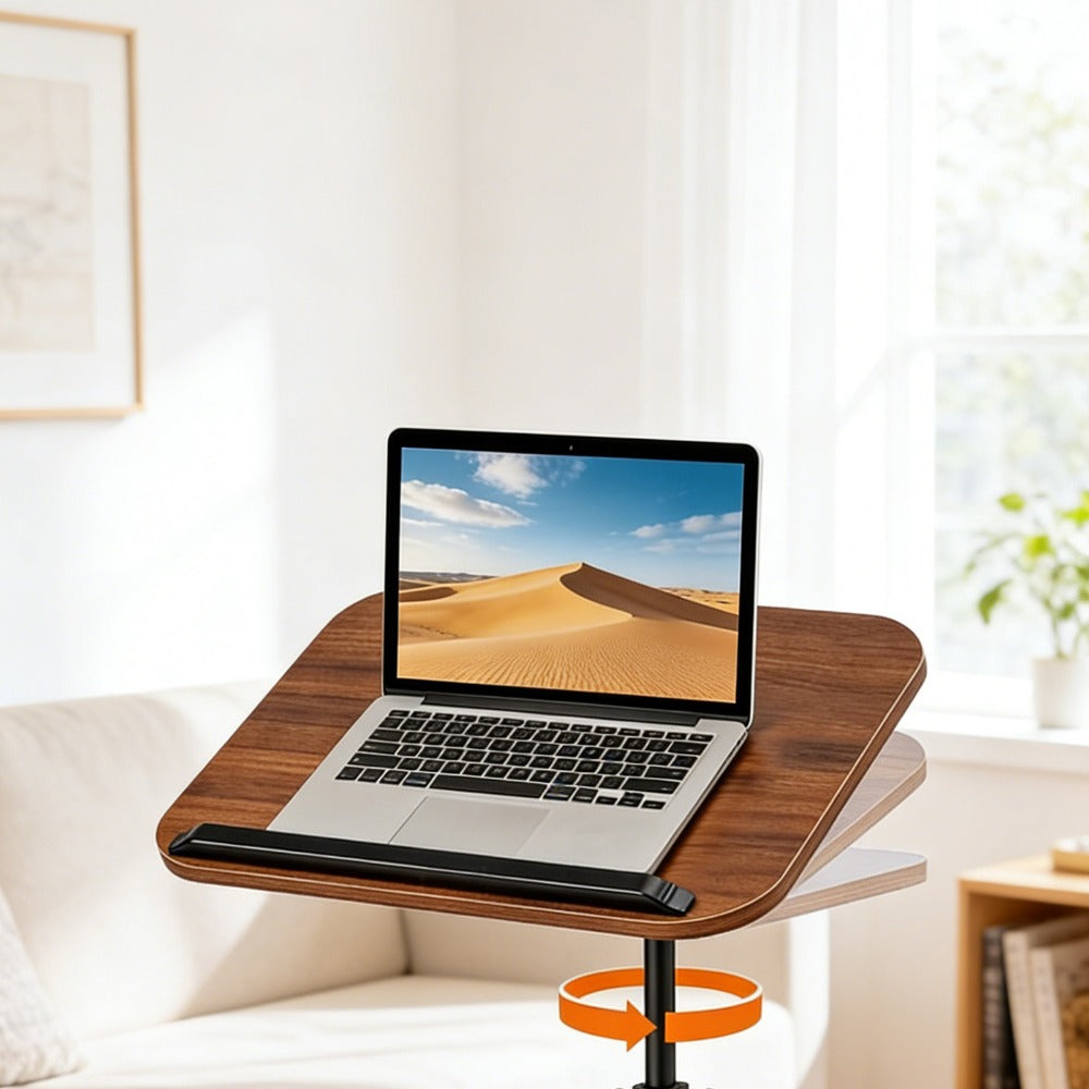 Side Table with Foldable, Adjustable Height, Wheels, Folding and rotating - product gallery image 9