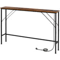Side Table with Metal, Console Charging Station AC Socket USB - 120cm option