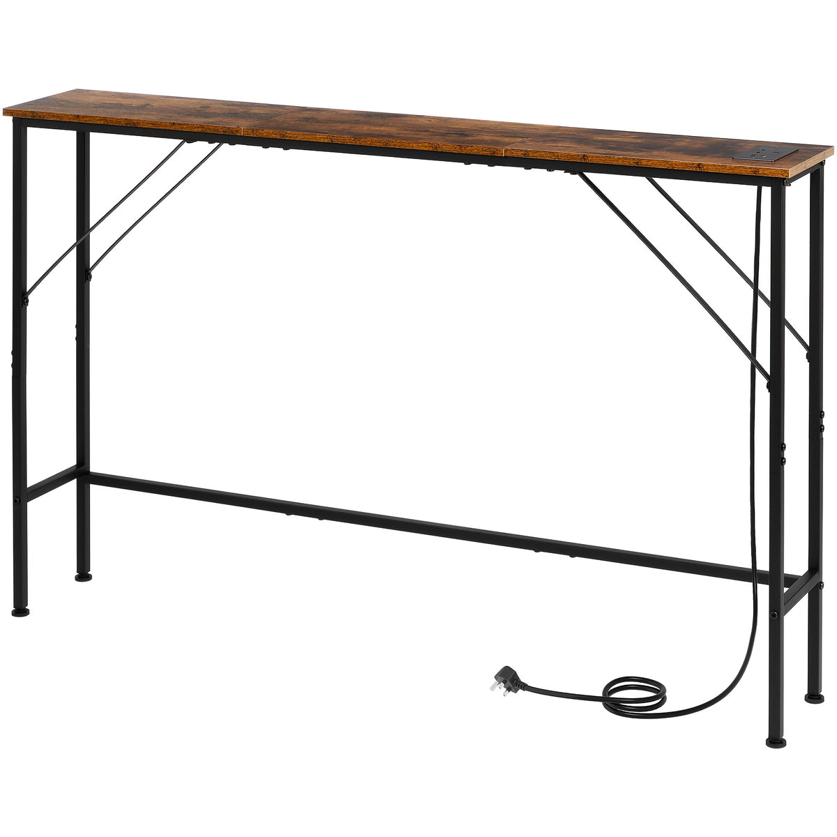 Side Table with Metal, Console Charging Station AC Socket USB - 120cm option