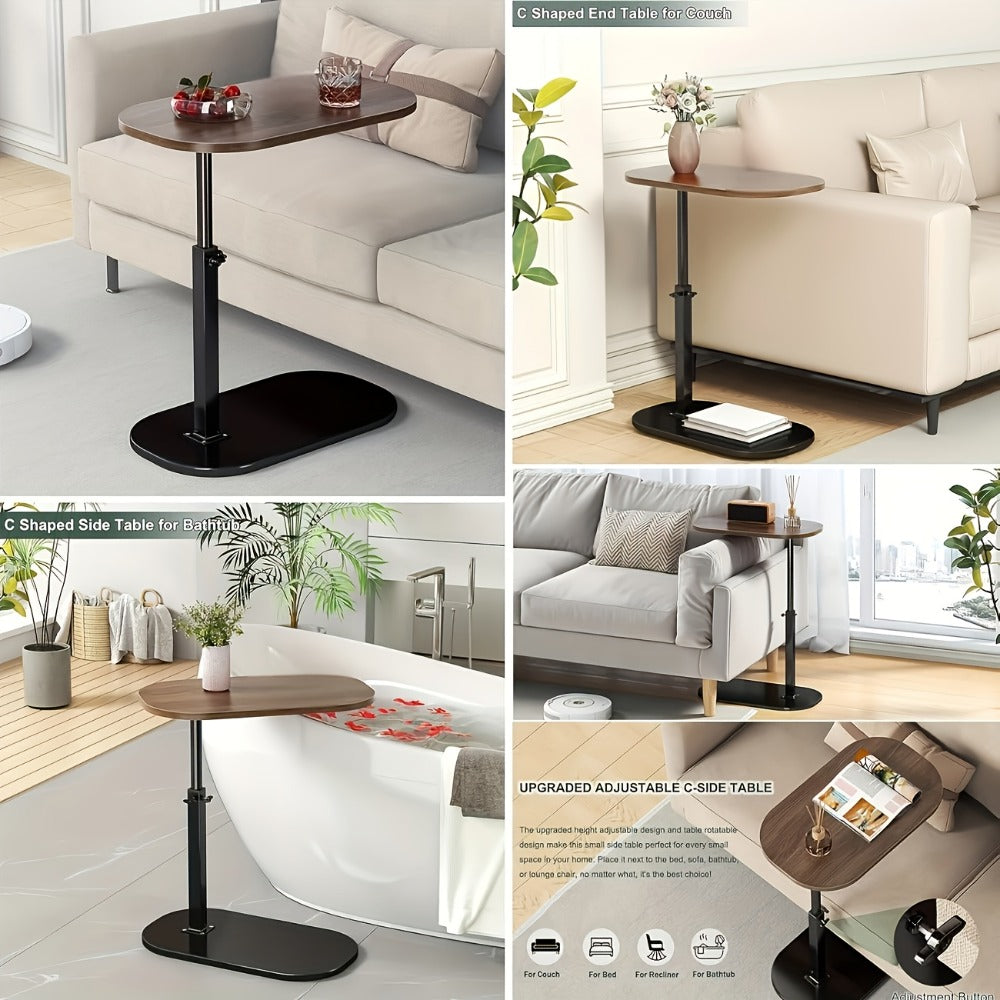 Side Table with Space-Saving, Adjustable Height, Carbon Steel - product gallery image 11