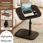Side Table with Space-Saving, Adjustable Height, Carbon Steel