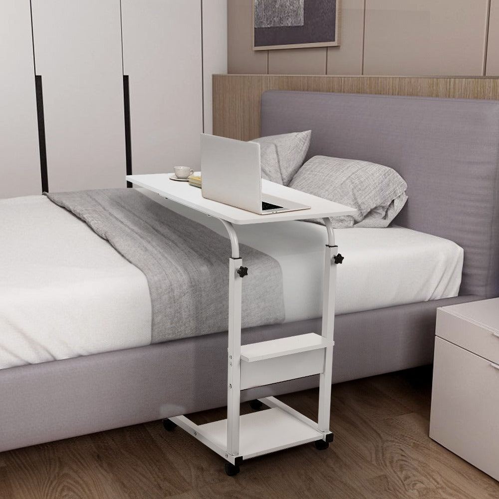 Side Table with Space-Saving, Adjustable Height, Wheels - product gallery image 3