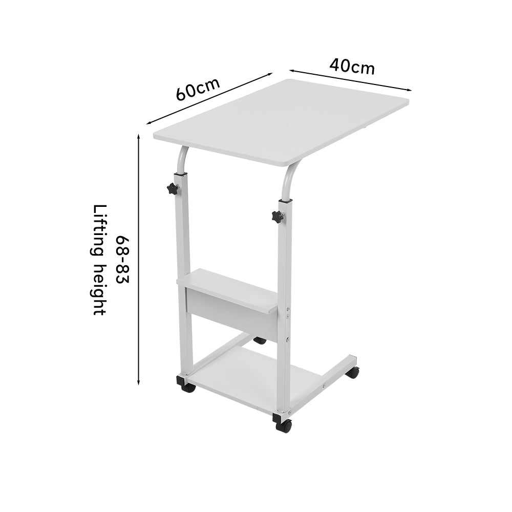 Side Table with Space-Saving, Adjustable Height, Wheels - product gallery image 5