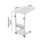 Side Table with Space-Saving, Adjustable Height, Wheels - product gallery image 5