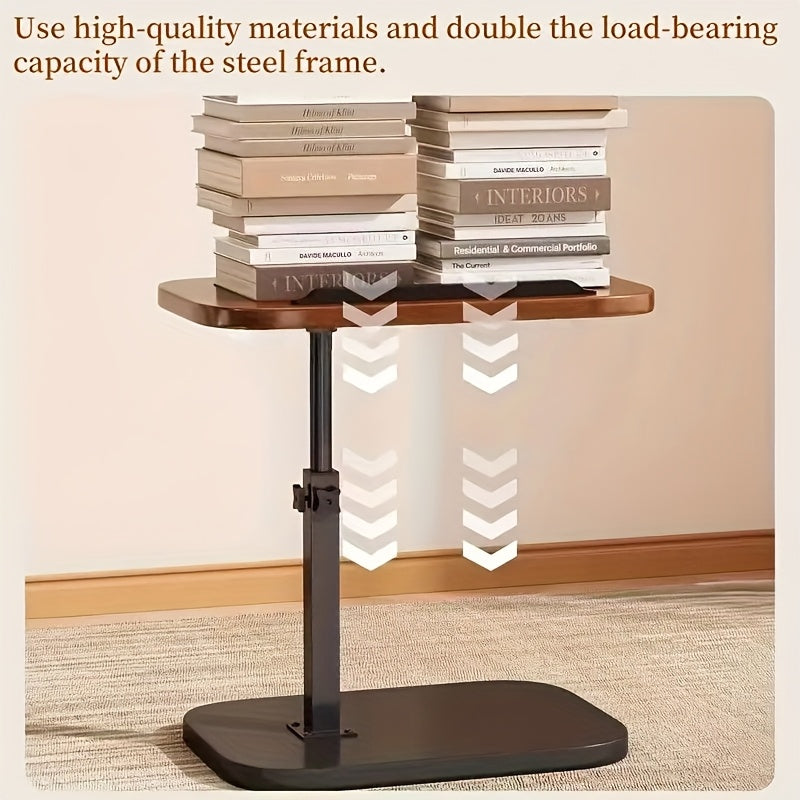 Side Table with Space-Saving, Adjustable Height, Wood - product gallery image 3